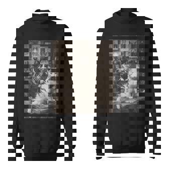 Vintage Katze Rauchende Tattoo Inked Kitty Artist Meme Sweatshirt - Geschenkecke