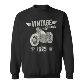 Vintage Nacido En 1975 50 Cumpleaños Motocicleta Retro Clásica Camisa de entrenamiento - Regaloses