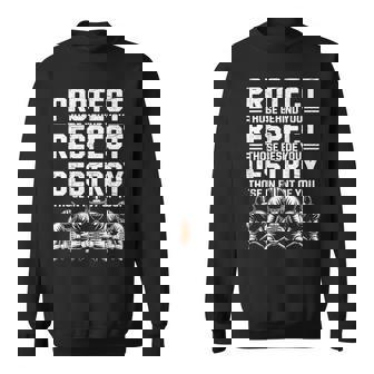 Vintage Protect Respect Destroy Offensive Lineman Football Sweatshirt | Seseable CA