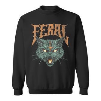 Vintage Retro Feral Cat Graphic Sweatshirt - Thegiftio UK