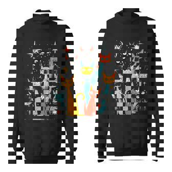 Vintage Retro Mid-Century Modern Look Cats 50S 60S Style Sweatshirt | Seseable CA