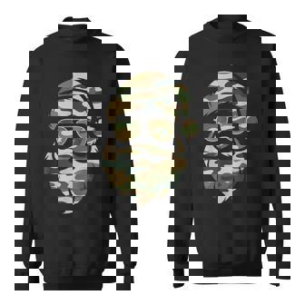 Vintage Santa Face Camouflage Christmas Xmas Camo Boys Sweatshirt | Mazezy