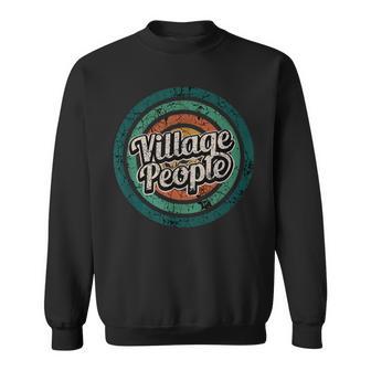 Vintage Village People Retro Circle Music Sweatshirt - Seseable