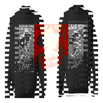 Vintage Western Skeleton Cowboy Take A Puff Sweatshirt - Thegiftio