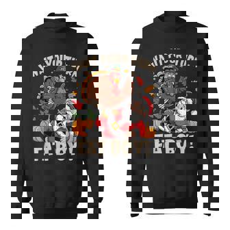 Wait Your Turn Fat Boy Thanksgiving Christmas Sweatshirt | Seseable CA