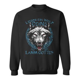 Walhalla Lieber Wolf Wölfe Odins Geri Freki Als Lamm Gottes Sweatshirt - Geschenkecke