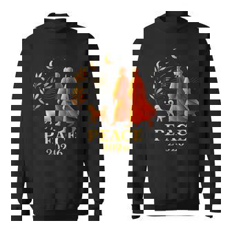 Walk Peace 2026 World Peace Monks With Aloka Dog Spiritual Sweatshirt - Monsterry