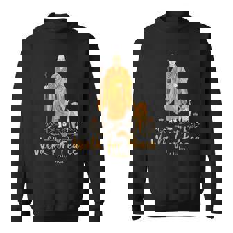Walk For Peace Monks With Aloka Dog Monks Minimalist Zen Sweatshirt - Monsterry