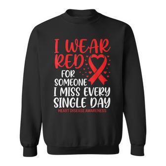 I Wear Red For Someone Heart Disease Awareness Support Sweatshirt - Thegiftio UK