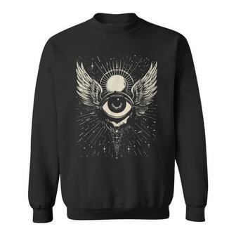 Weirdcore Grunge Punk Creepy Eyeball Sweater e - Cadeauxyz