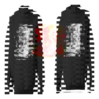 Western Christmas Family Pajamas Bow Cowgirl Cowboy Boots Sweatshirt | Mazezy