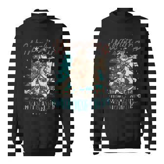 Western Christmas Wrangling Christmas Cheer Cowboy Santa Sweatshirt | Mazezy