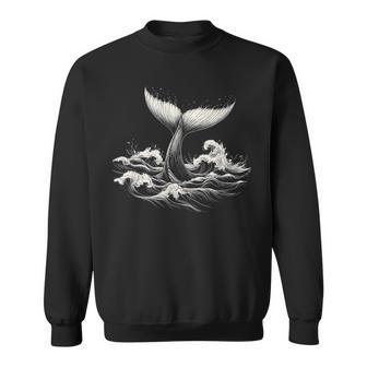 Whale Tail In Wave Graphic Sweatshirt - Thegiftio UK