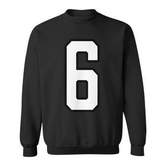 White And Black Sports Number 6 Jersey Uniform Player Sweatshirt - Thegiftio UK