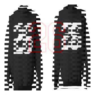 White And Red Sports Number 26 Jersey Uniform Player Sweatshirt - Thegiftio