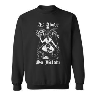 Wie Obeno Unten Baphomet Magic Devil Sweatshirt - Seseable