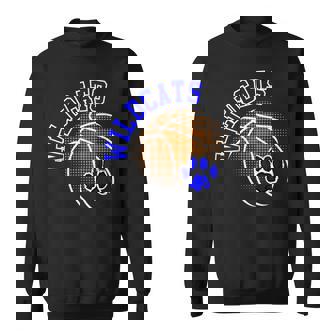 Wildcats Basketball School Spirit Blue Wildcat Basketball Sweatshirt | Mazezy