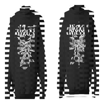 Wildcats Coquette Aesthetic Girly Team Mascot Lace Bow Sweatshirt - Monsterry