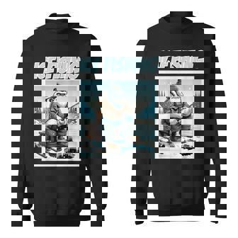 Winter Angling Abdominal Snowman Ice Fishing Sweatshirt Unisex | Mazezy