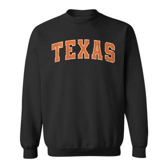 Women's Texas Retro Orange Varsity Vintage Text Sweatshirt - Thegiftio UK