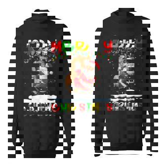 Xmas Lighting Santa Rock Climbing Merry Christmas Sweatshirt Unisex | Mazezy