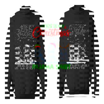 Xmas Santa Hat Reindeer Siberian Husky Dog Christmas Pajama Sweatshirt | Mazezy