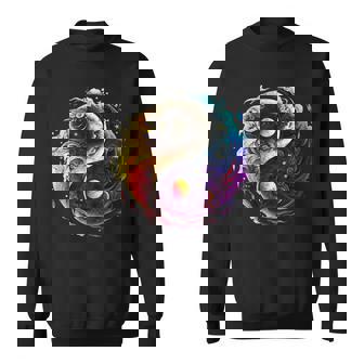 Yin Yang Sun Moon Universe Tai Chi Qigong Yoga Taoism Sweatshirt Unisex | Mazezy