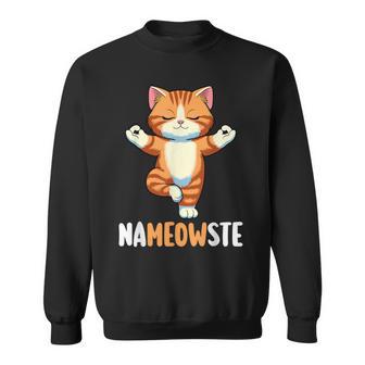 Yoga Cat Nameowste Meditation Zen Kitten Namaste Sweatshirt - Thegiftio UK
