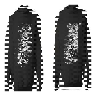 Zebra Animal Print Artwork Drawing Wildlife Nature Safari Sweatshirt Unisex | Mazezy
