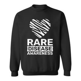 Zebra Heart Rare Disease Awareness Rare Disease Day 2026 Sweatshirt - Monsterry