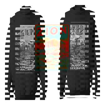 Zion National Park Utah Angels Landing Vintage Hiking Trail Sweatshirt Unisex | Mazezy