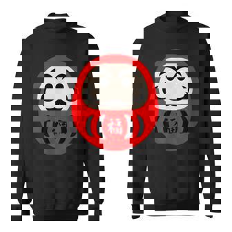 【だるま 福】面白い おもしろ 文字入り 開運グッズ 運気アップ 縁起物 ラッキー 和柄 ネタ ウケ狙い 日本 お土産 スウェットシャツ - Kawaiitshirt