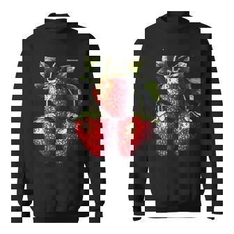 いちご フルーツモチーフ カラフル イラスト イチゴ スウェットシャツ - Kawaiitshirt