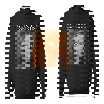 おもしろいドールフェイスミームガール本気で スウェットシャツ - Kawaiitshirt