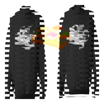 おもしろ寿司 かわいい かわいい 寝る食べ物 スウェットシャツ - Kawaiitshirt