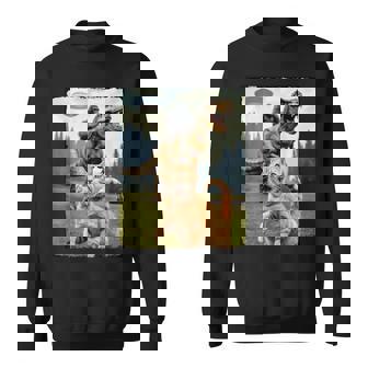 おもしろ猫 ゴリラ 恐竜 Ufo ミーム 不条理なユーモアシーン スウェットシャツ - Kawaiitshirt