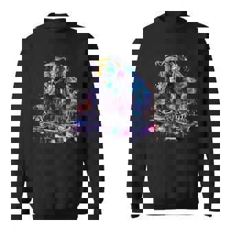 くま Dj ビートメーカー ターンテーブル Dj くま ダンス 音楽 熊の恋人 スウェットシャツ - Kawaiitshirt
