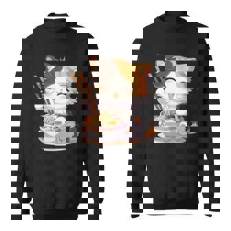 わがまま猫 ねこ ラーメン好き かわいい おもしろ マンガ 長袖tシャツ スウェットシャツ - Kawaiitshirt