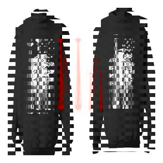 アメリカ 旗 国際的 ソフトボール 野球 メジャーリーグ プロリーグ スポーツ 名高い 大衆的 がいこく 選手会 長袖tシャツ スウェットシャツ - Kawaiitshirt