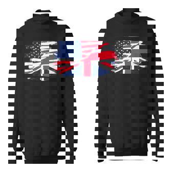 アメリカの国旗-ユニオンジャック-イギリスの国旗 Usa Flag Union Jack Uk Flag スウェットシャツ - Kawaiitshirt