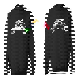 インド日本国旗 インド日本ハート スウェットシャツ - Kawaiitshirt