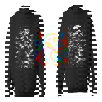 カラフル マンドリル 猿 精霊 動物 かっこいい イラスト アート スウェットシャツ - Kawaiitshirt