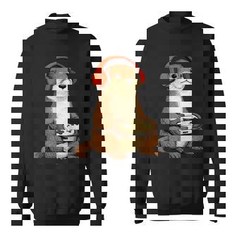 カワイイ カワウソ ゲーム アニメ レトロ 日本の芸術作品 ゲーマー 面白い スウェットシャツ - Kawaiitshirt