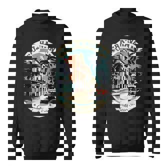 キューバ ハバナ レトロ 車 ヴィンテージ カリブ海のヤシの木 スウェットシャツ - Kawaiitshirt