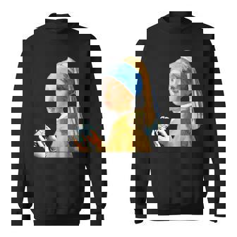ゲーム モナリザ 面白いtシャツ ゲーマー ネタ 入り メンズ おもしろ 面白い 服 フェルメール グッズ スウェットシャツ - Kawaiitshirt
