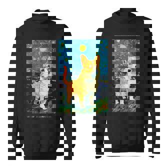 ゴッホ動物アート 動物愛好家のためのかわいいコーギー犬 スウェットシャツ - Kawaiitshirt