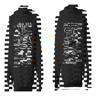 サメの種類 面白いサメの顔 サメの恋人 キッズ 先生 長袖tシャツ スウェットシャツ - Kawaiitshirt