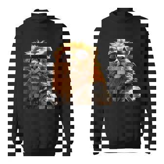 サングラスをかけたライオン 動物大好きライオン かわいいライオン スウェットシャツ - Kawaiitshirt