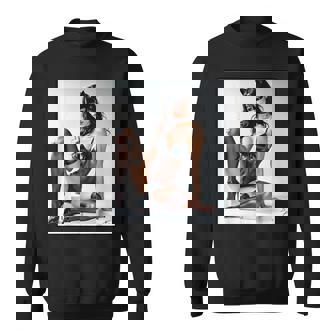 セクシーガールグラフィックtシャツ-猫マスクv2のセクシーなピンナップガール スウェットシャツ - Kawaiitshirt