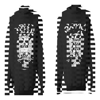 セルビア セルビア セルビア語 紋章 イーグル クロス 旗 キリル文字 スウェットシャツ - Kawaiitshirt